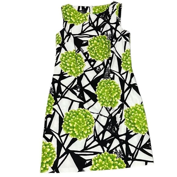AGB Retro Neon Floral Office Formal Cocktail Sheath Sleeveless Midi Dress - Picture 7 of 7